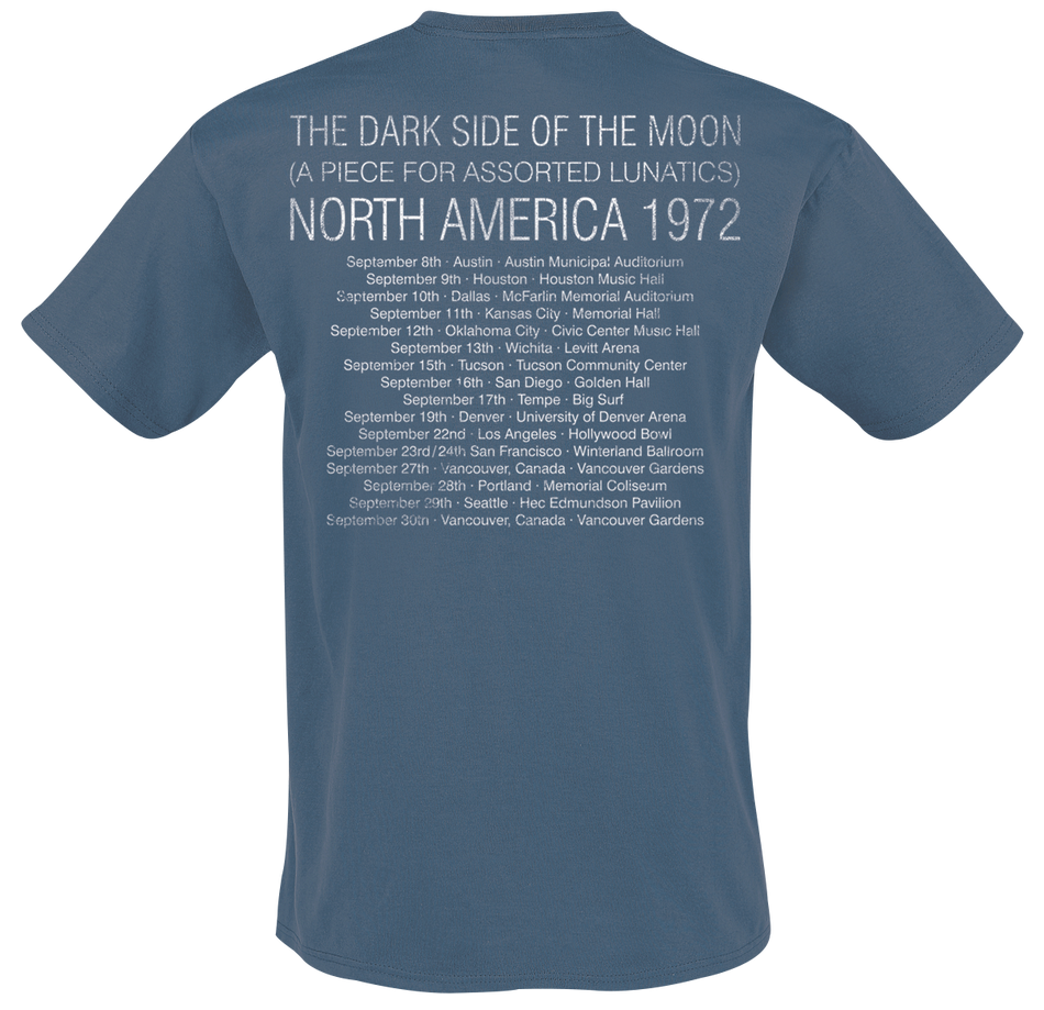 T-Shirt Manches courtes  de Pink Floyd - North America 1972 - M à XXL - pour Homme - bleu - Pink Floyd - View 2