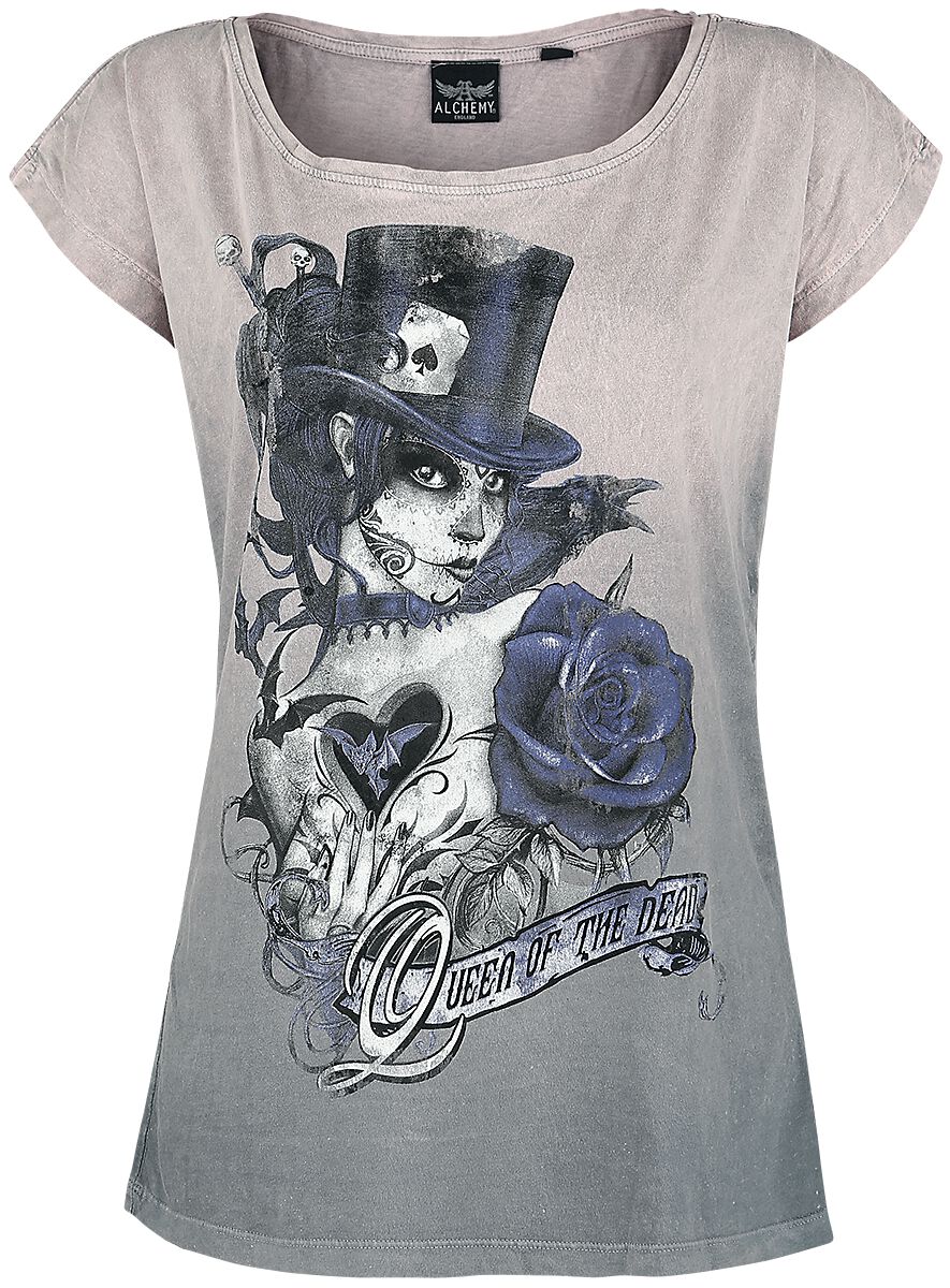 T-Shirt Manches courtes Gothic de Alchemy England - Queen Of The Dead - S à 4XL - pour Femme - rose clair - Alchemy England