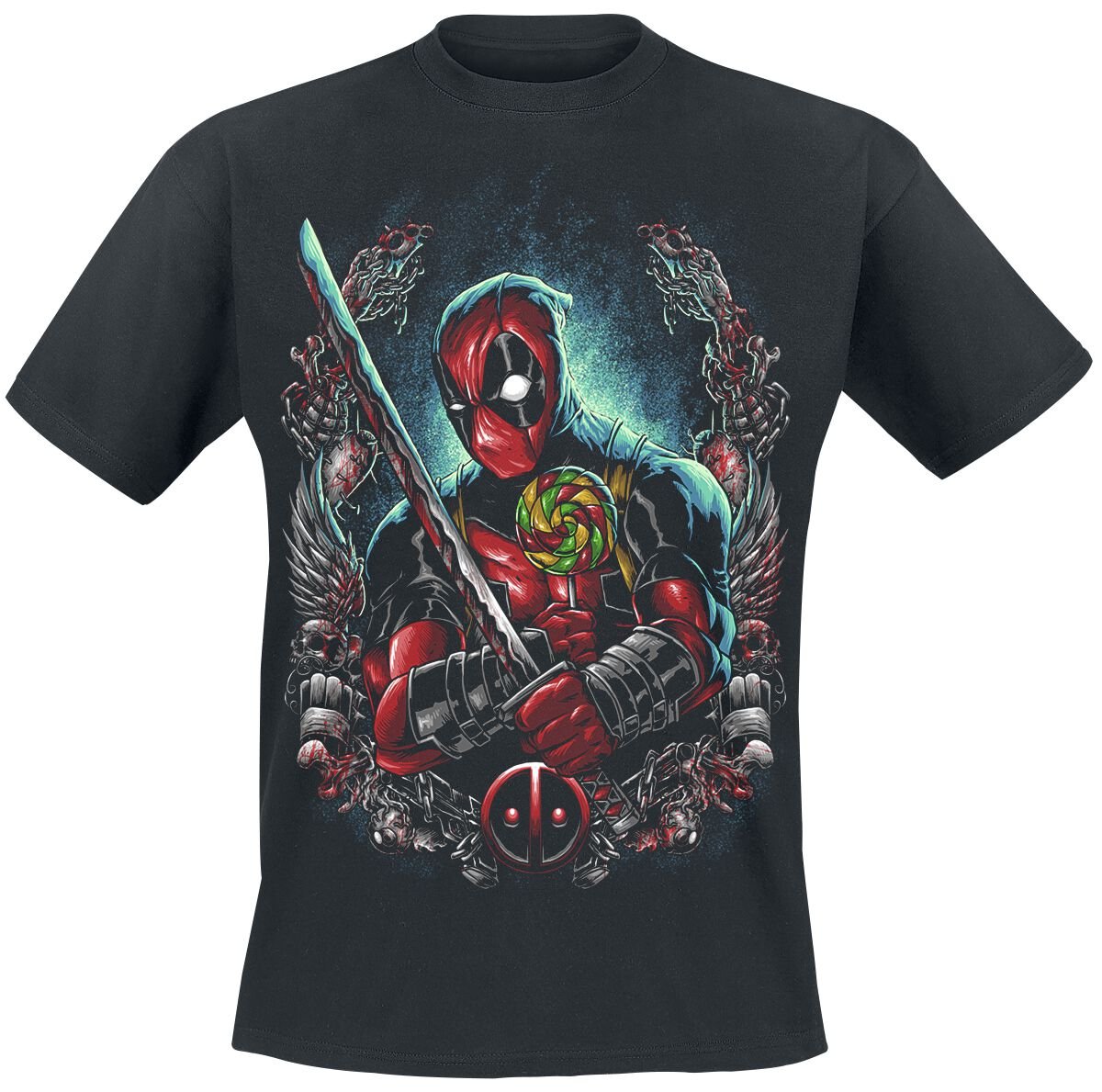 T-Shirt Manches courtes  de Deadpool - Sucette - M à 3XL - pour Homme - noir - Deadpool