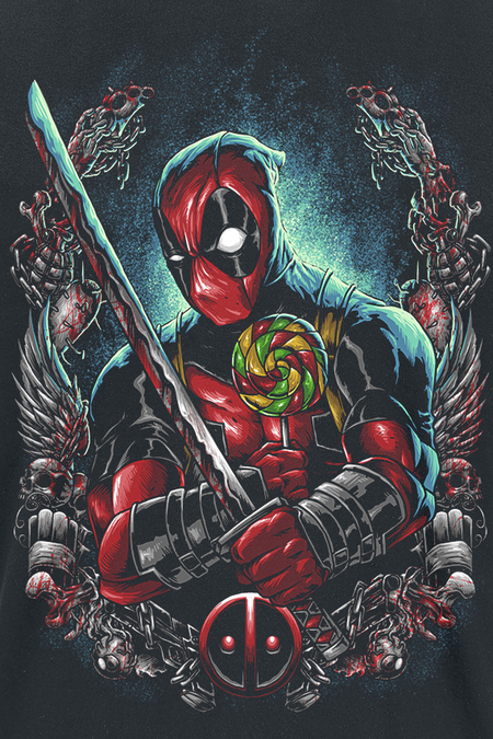 T-Shirt Manches courtes  de Deadpool - Sucette - M à 3XL - pour Homme - noir - Deadpool - View 2