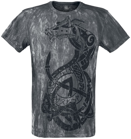 T-Shirt Manches courtes Gothic de Outer Vision - Viking Warrior - S à 4XL - pour Homme - gris - Outer Vision