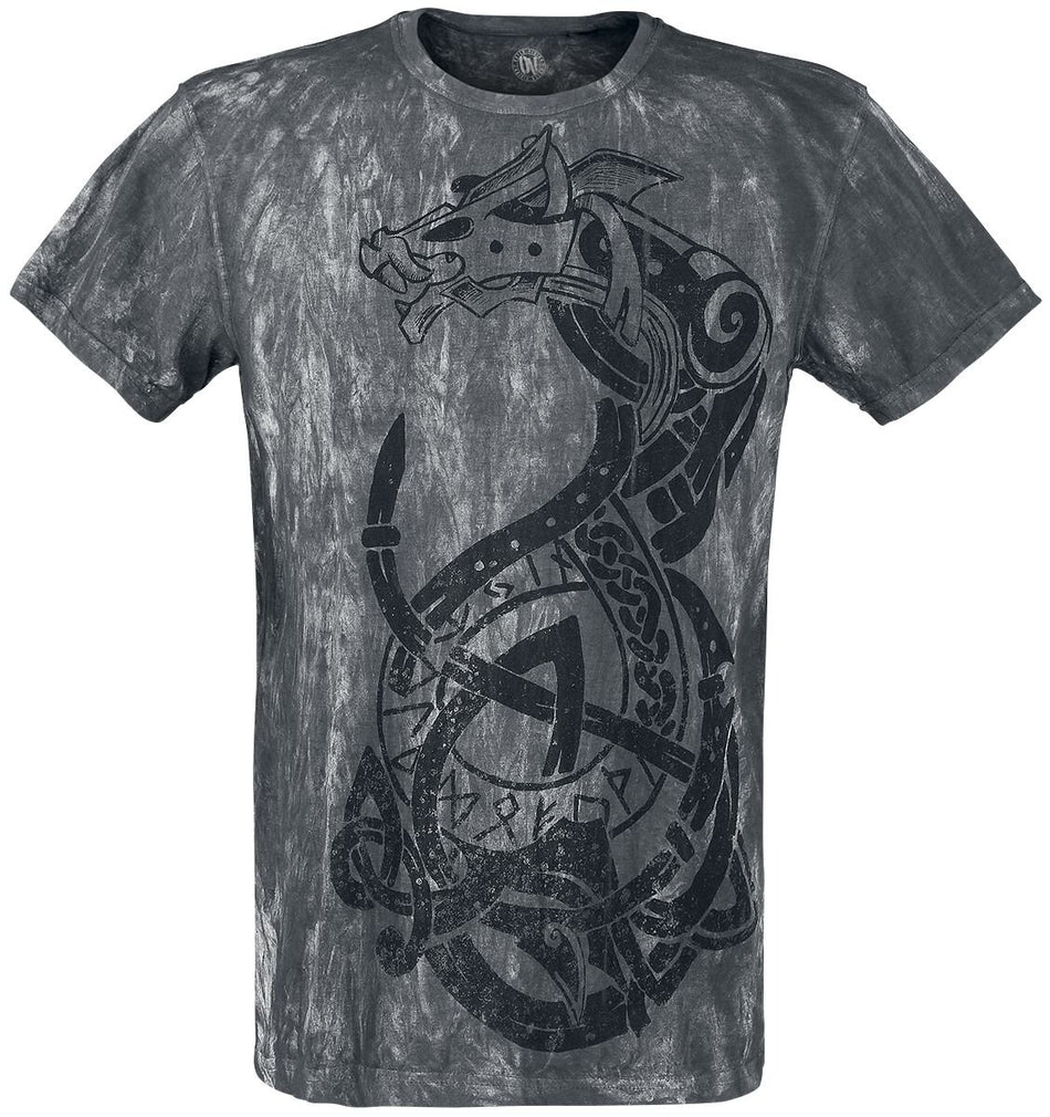 T-Shirt Manches courtes Gothic de Outer Vision - Viking Warrior - S à 4XL - pour Homme - gris - Outer Vision