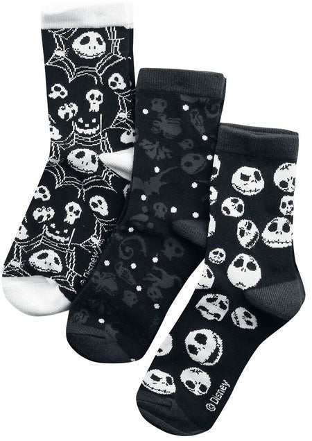 Chaussettes Disney de L'Étrange Noël De Monsieur Jack - Crânes & Toiles d'Araignée - EU35-38 à EU 39-42 - pour Femme - multicolore - L'Étrange Noël De Monsieur Jack