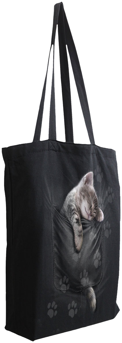 Sac En Tissu Gothic de Spiral - Chaton Poche - pour Unisexe - noir - Spiral - View 2