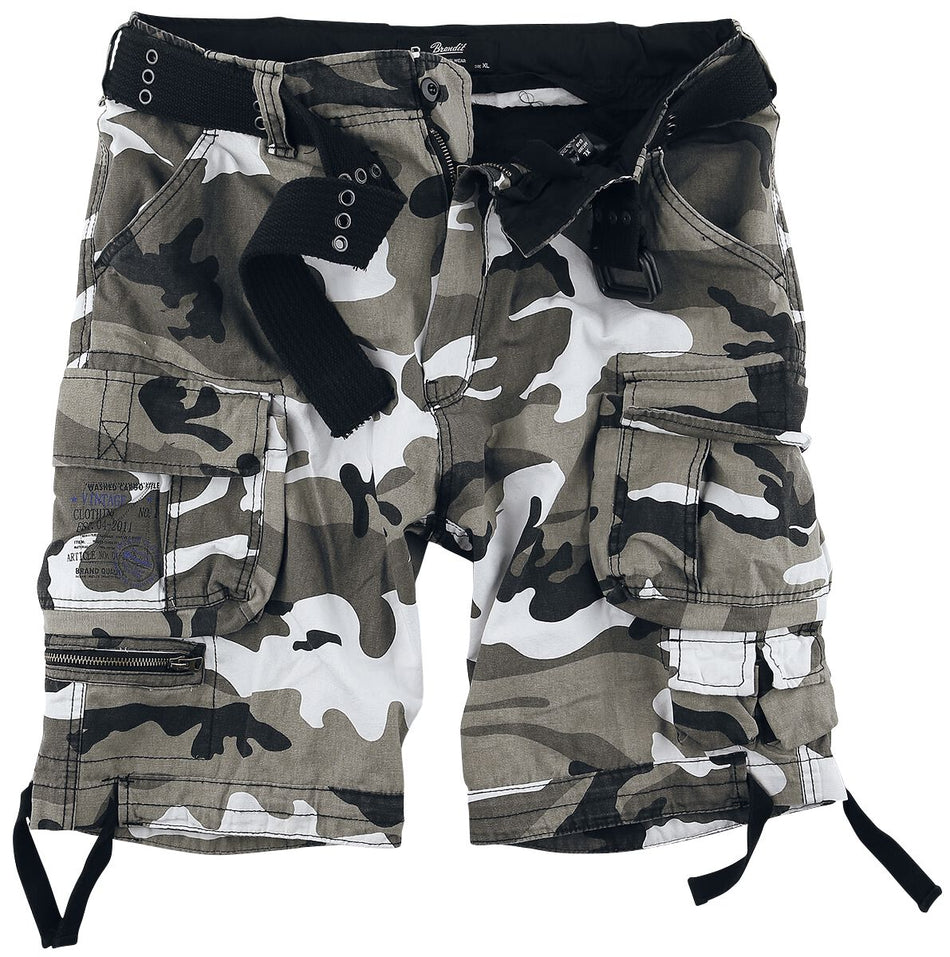 Short  de Brandit - Short Savage Vintage - S à 6XL - pour Homme - camouflage neige - Brandit
