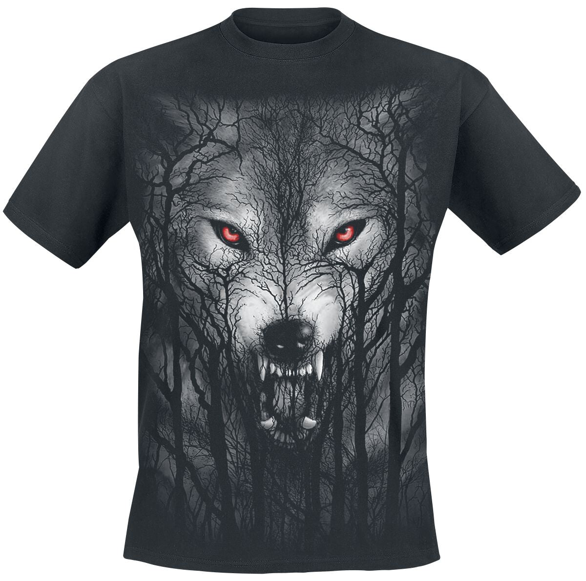 T-Shirt Manches courtes Gothic de Spiral - Forest Wolf - M à 4XL - pour Homme - noir - Spiral