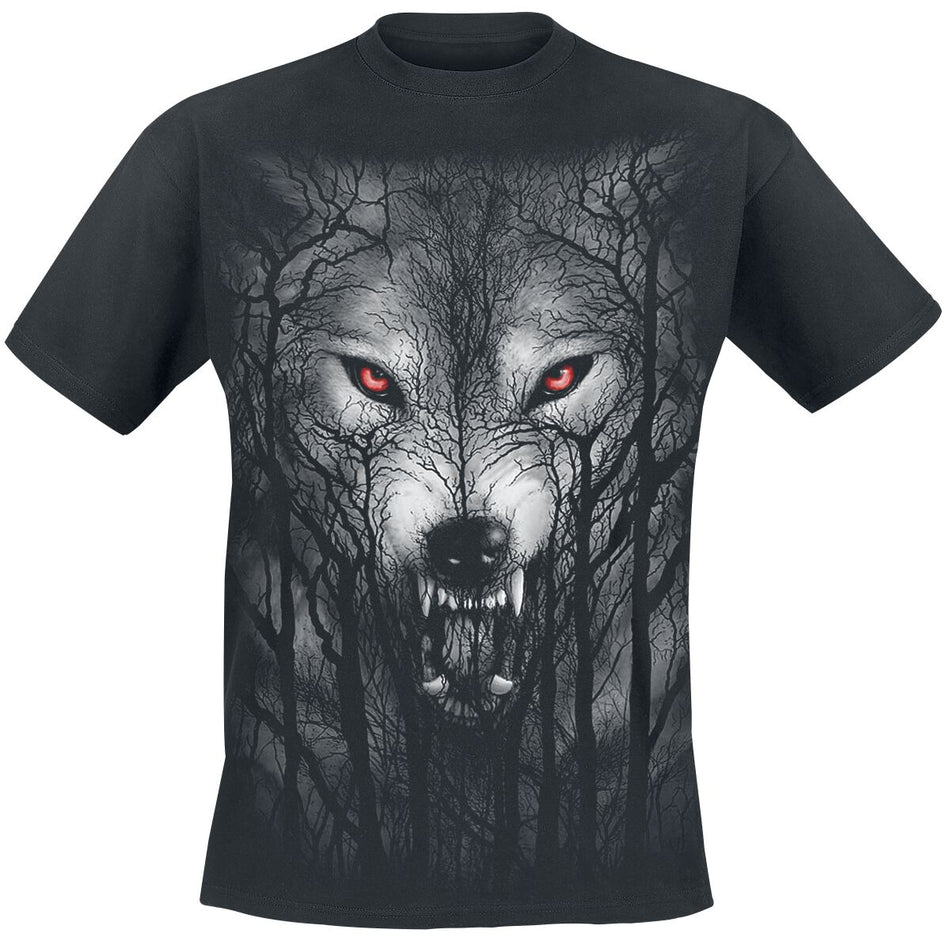 T-Shirt Manches courtes Gothic de Spiral - Forest Wolf - M à 4XL - pour Homme - noir - Spiral