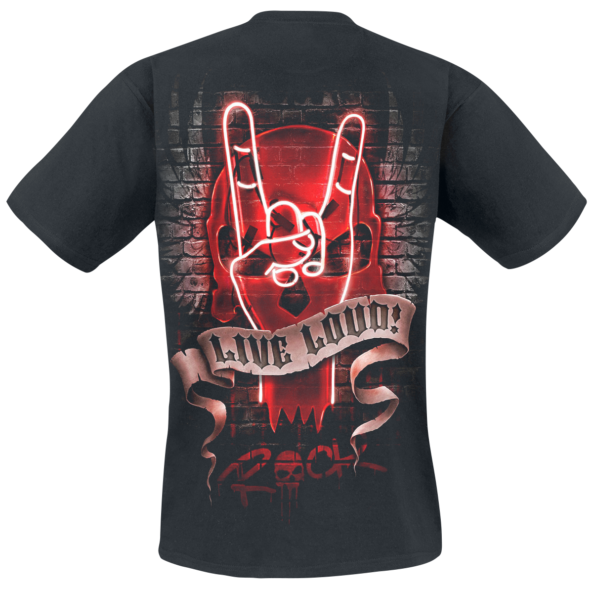 T-Shirt Manches courtes Gothic de Spiral - Live Loud - M à 4XL - pour Homme - noir - Spiral - View 2