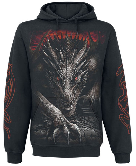 Sweat-shirt à capuche Gothic de Spiral - Majestic Draco - S à XXL - pour Homme - noir - Spiral