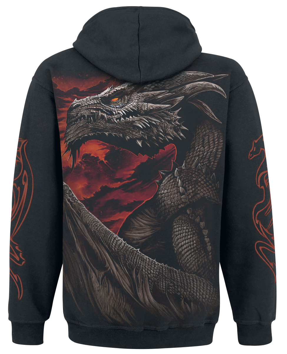 Sweat-shirt à capuche Gothic de Spiral - Majestic Draco - S à XXL - pour Homme - noir - Spiral - View 2