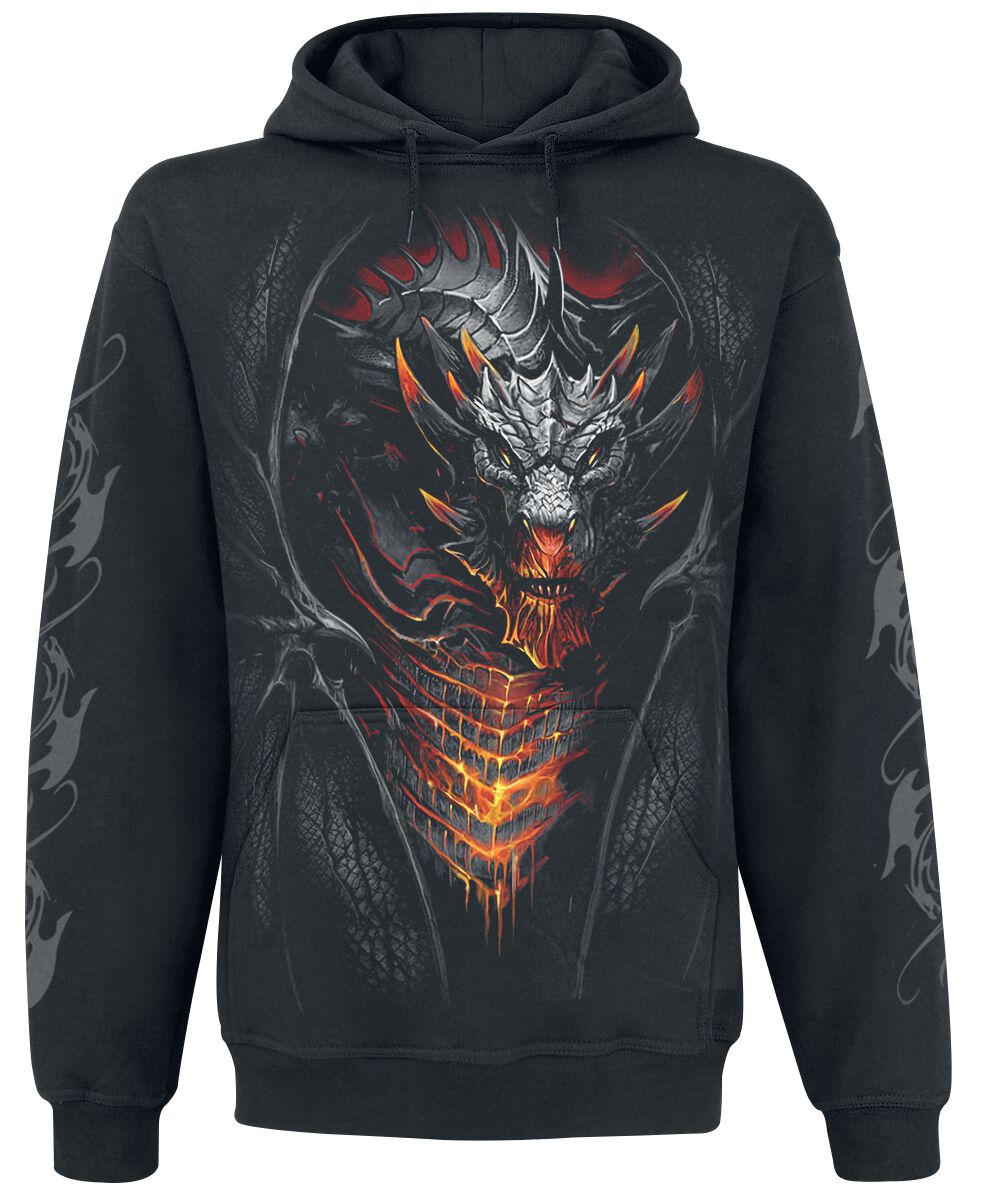 Sweat-shirt à capuche Gothic de Spiral - Draconis - S à 4XL - pour Homme - noir - Spiral