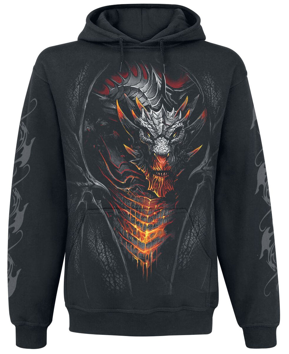 Sweat-shirt à capuche Gothic de Spiral - Draconis - S à 4XL - pour Homme - noir - Spiral