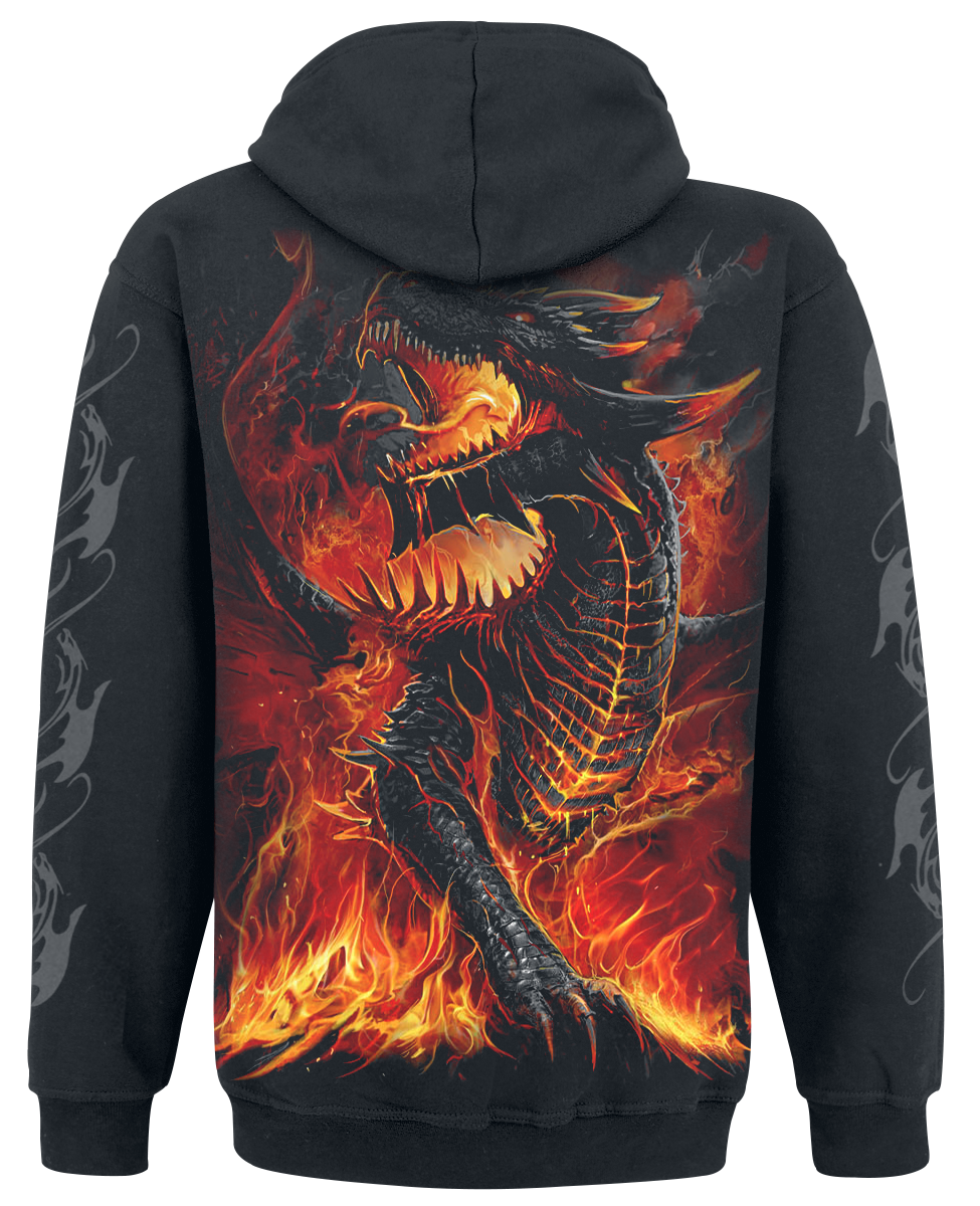 Sweat-shirt à capuche Gothic de Spiral - Draconis - S à 4XL - pour Homme - noir - Spiral - View 2