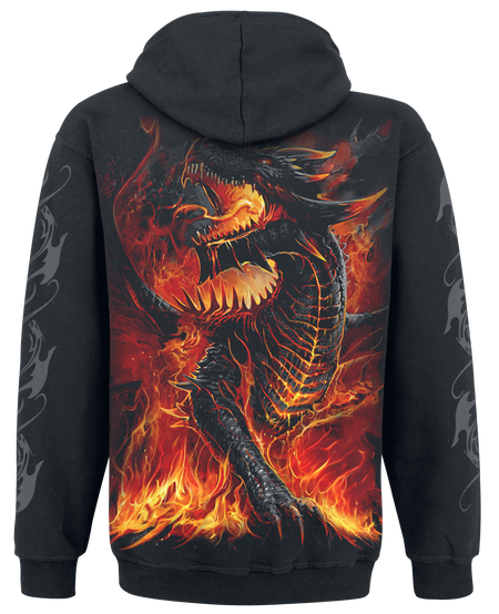 Sweat-shirt à capuche Gothic de Spiral - Draconis - S à 4XL - pour Homme - noir - Spiral - View 2