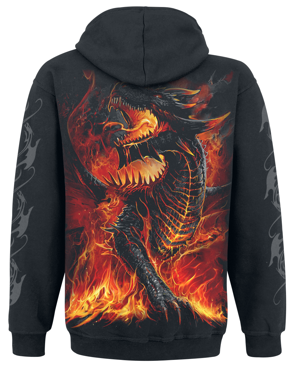 Sweat-shirt à capuche Gothic de Spiral - Draconis - S à 4XL - pour Homme - noir - Spiral - View 2