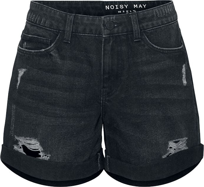 Short  de Noisy May - Short Destroy Smiley - XS à XL - pour Femme - noir - Noisy May
