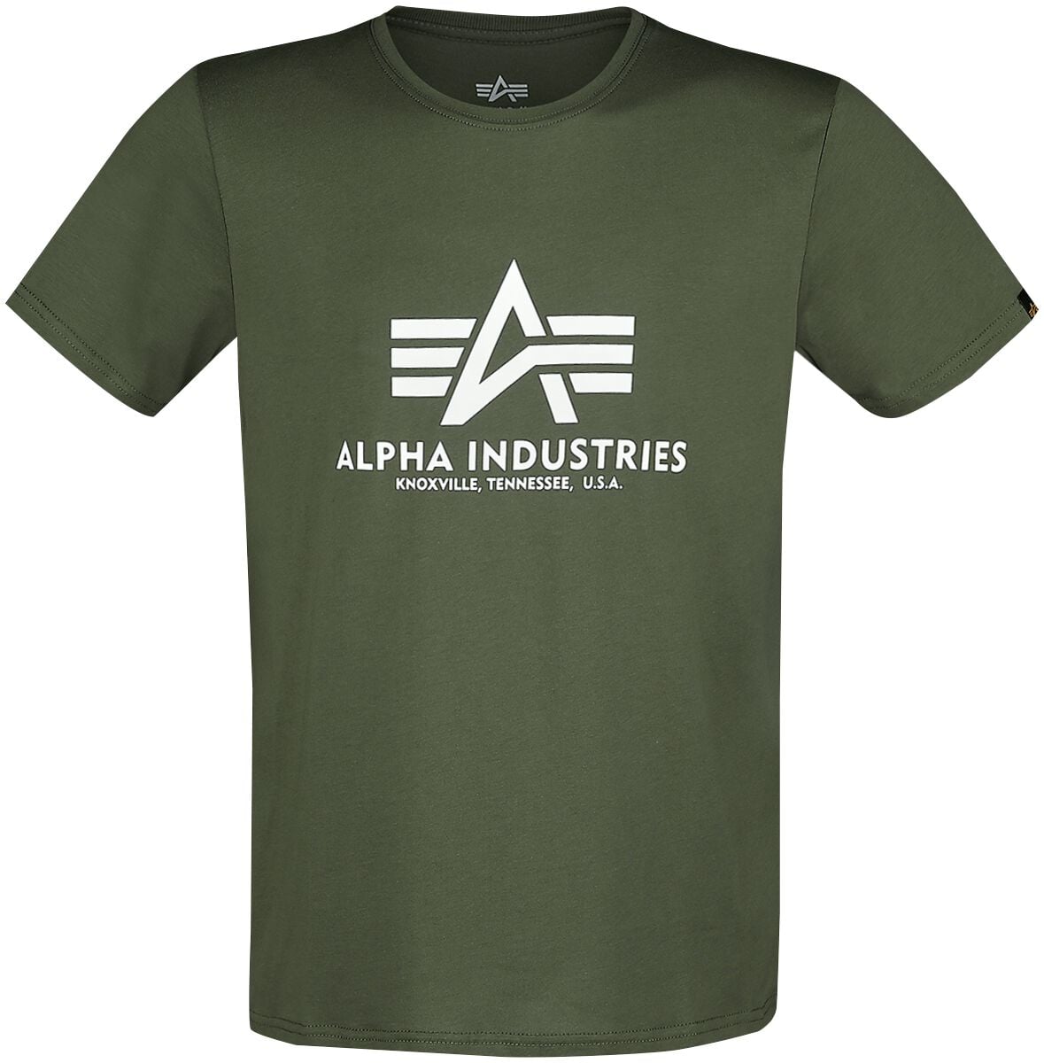 T-Shirt Manches courtes  de Alpha Industries - T-Shirt Basic - S à XXL - pour Homme - vert foncé - alpha industries