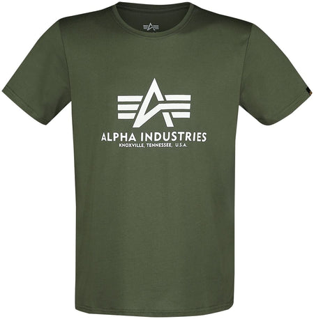 T-Shirt Manches courtes  de Alpha Industries - T-Shirt Basic - S à XXL - pour Homme - vert foncé - alpha industries