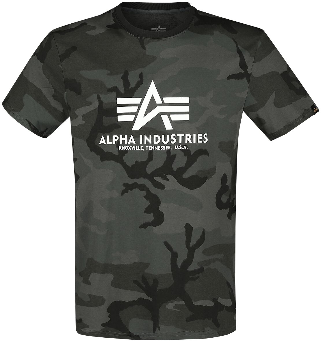 T-Shirt Manches courtes  de Alpha Industries - T-Shirt Basic - S à XXL - pour Homme - camouflage - alpha industries