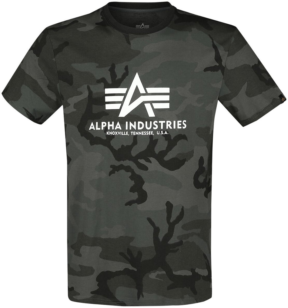 T-Shirt Manches courtes  de Alpha Industries - T-Shirt Basic - S à XXL - pour Homme - camouflage - alpha industries