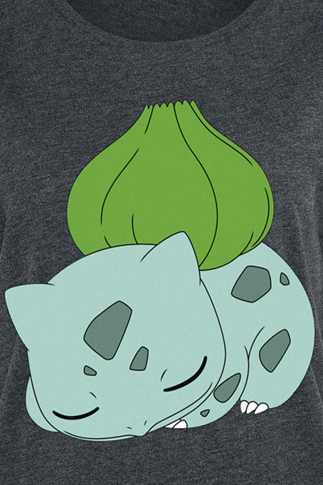 T-Shirt Manches courtes Gaming de Pokémon - Bulbizarre - S à XXL - pour Femme - gris sombre chiné - Pokémon - View 2