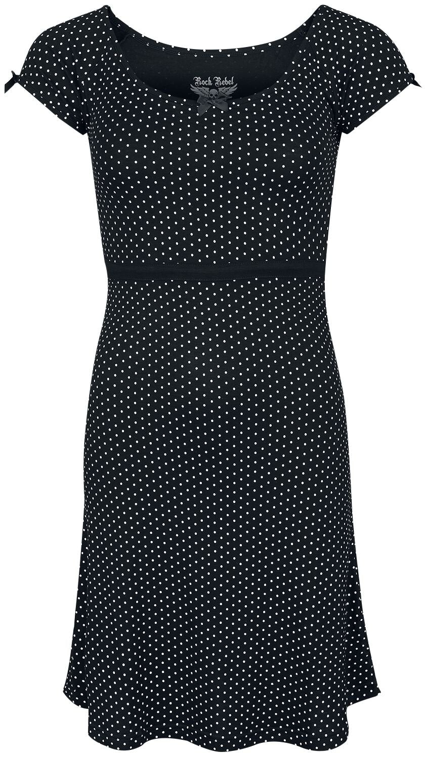 Robe courte  de Rock Rebel by EMP - Robe Rockabilly À Pois Rock Rebel - S à XXL - pour Femme - noir - Rock Rebel by EMP