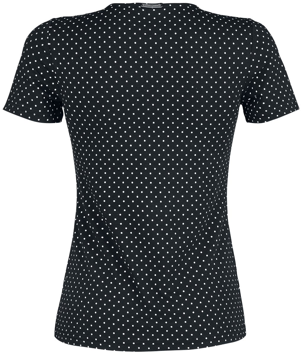 T-Shirt Manches courtes Rockabilly de Pussy Deluxe - T-Shirt Minis Pois Basic - XS à XL - pour Femme - noir - Pussy Deluxe - View 2