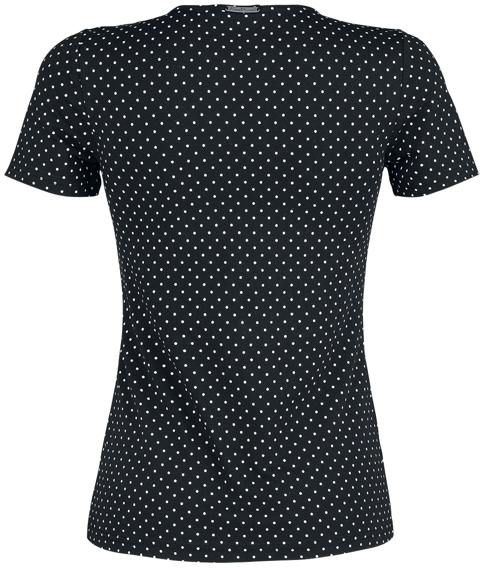 T-Shirt Manches courtes Rockabilly de Pussy Deluxe - T-Shirt Minis Pois Basic - XS à XL - pour Femme - noir - Pussy Deluxe - View 2