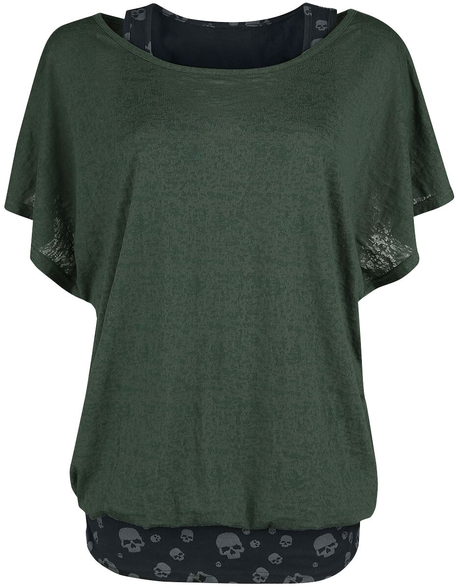 T-Shirt Manches courtes  de Black Premium by EMP - When The Heart Rules The Mind - M à 5XL - pour Femme - vert - Black Premium by EMP
