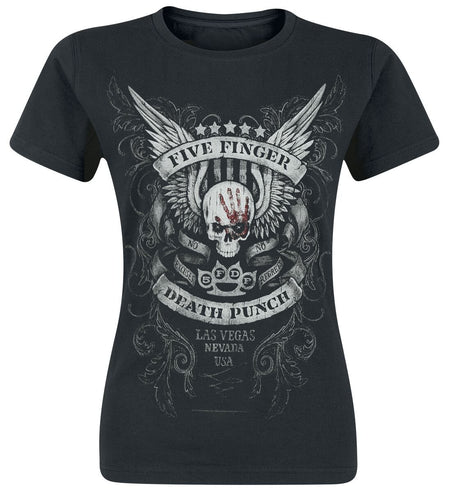 T-Shirt Manches courtes  de Five Finger Death Punch - No Regrets - S à XL - pour Femme - noir - Five Finger Death Punch