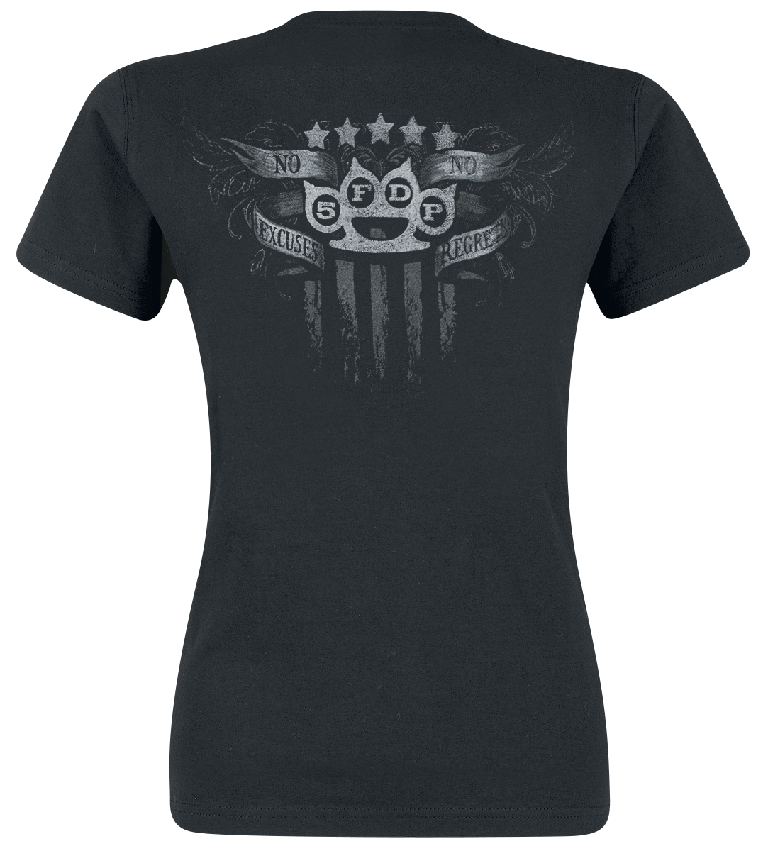 T-Shirt Manches courtes  de Five Finger Death Punch - No Regrets - S à XL - pour Femme - noir - Five Finger Death Punch - View 2