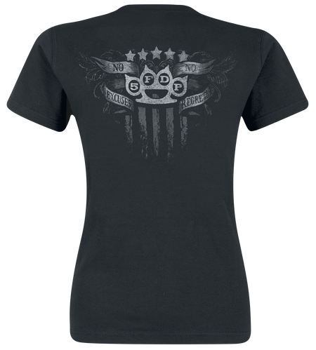 T-Shirt Manches courtes  de Five Finger Death Punch - No Regrets - S à XL - pour Femme - noir - Five Finger Death Punch - View 2