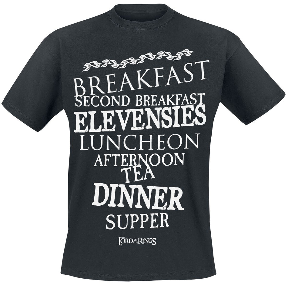 T-Shirt Manches courtes  de Le Seigneur Des Anneaux - Hobbit Meals - S à 4XL - pour Homme - noir - Le Seigneur Des Anneaux