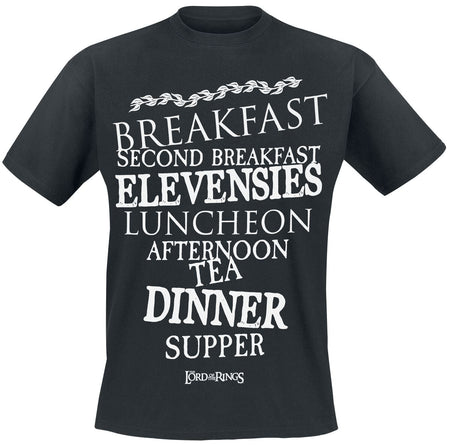 T-Shirt Manches courtes  de Le Seigneur Des Anneaux - Hobbit Meals - S à 4XL - pour Homme - noir - Le Seigneur Des Anneaux