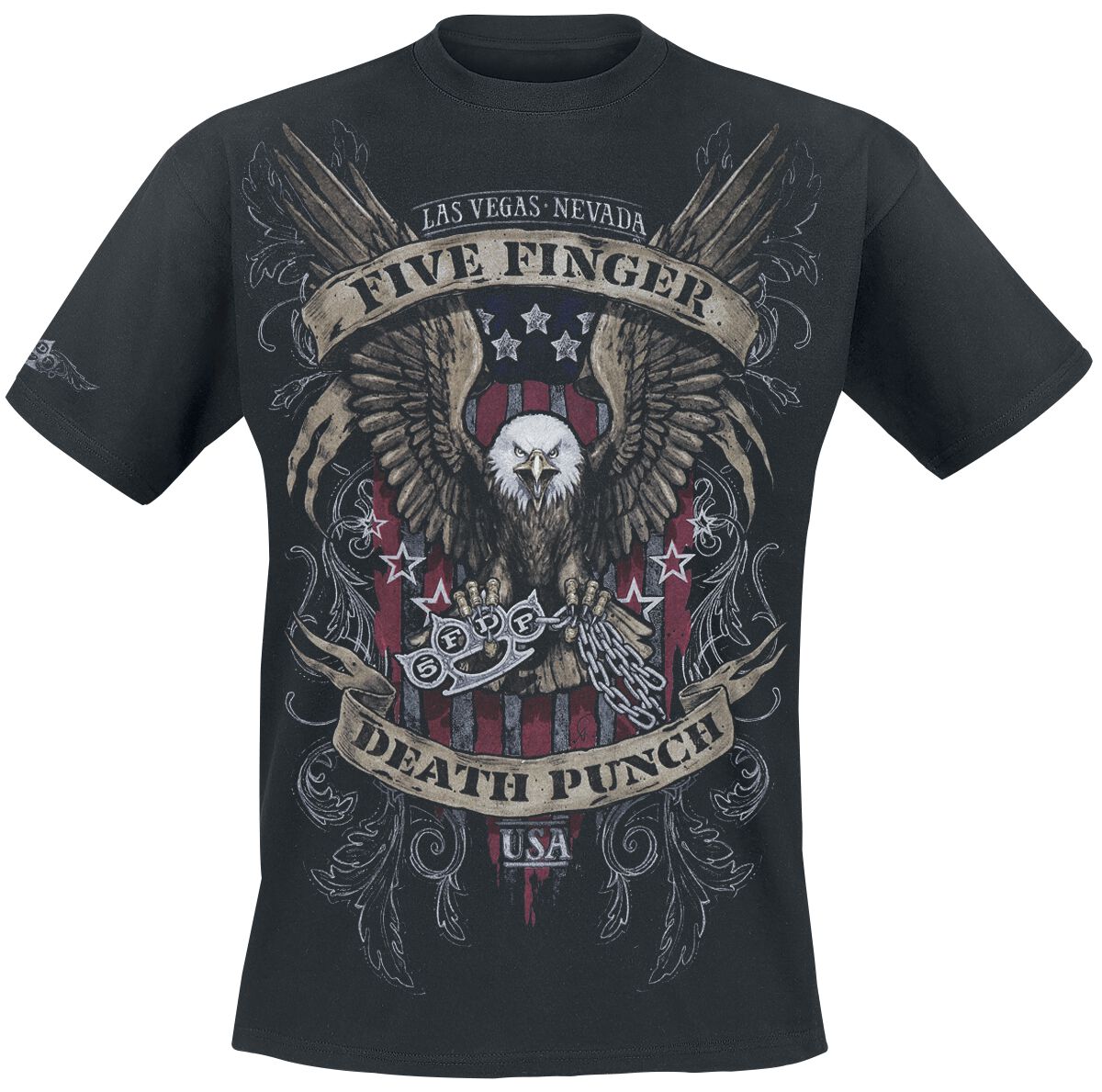 T-Shirt Manches courtes  de Five Finger Death Punch - Eagle Color - S à M - pour Homme - noir - Five Finger Death Punch