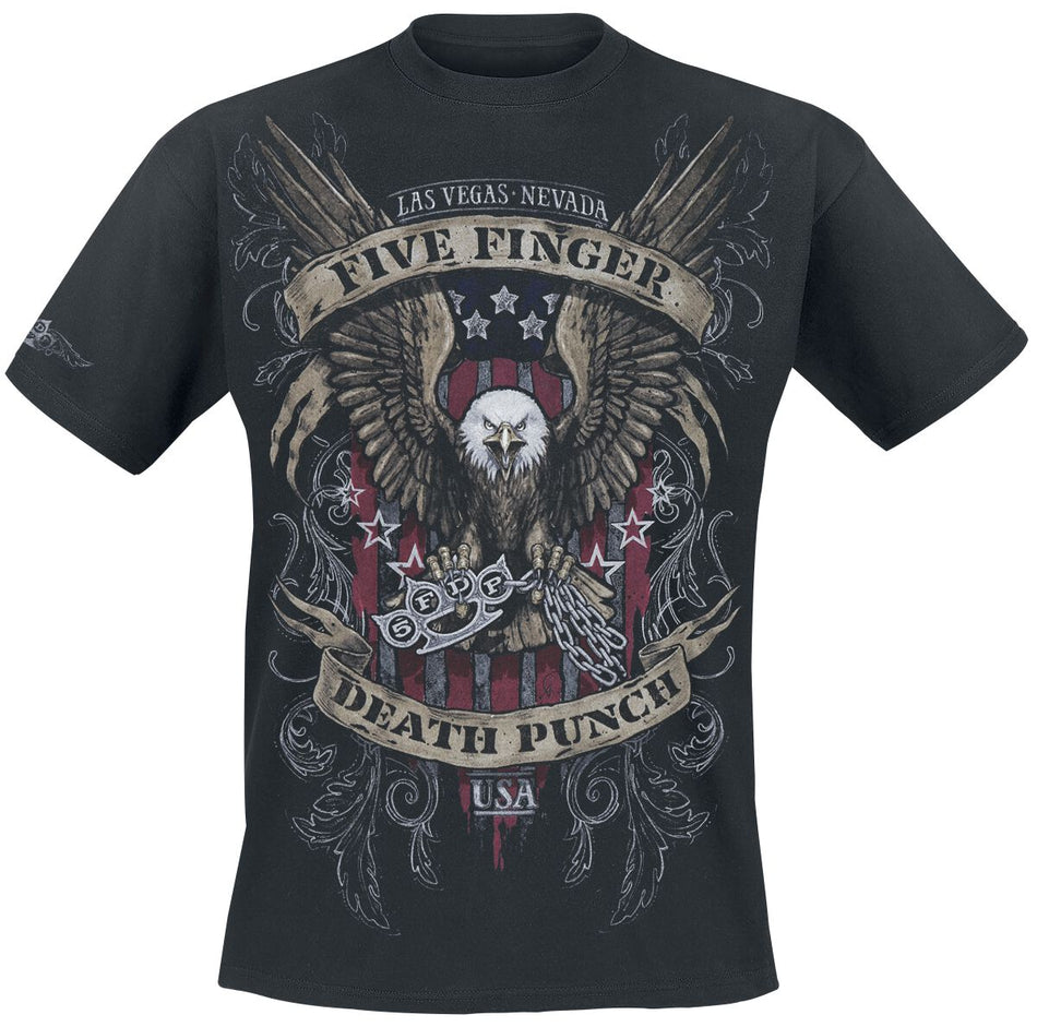 T-Shirt Manches courtes  de Five Finger Death Punch - Eagle Color - S à M - pour Homme - noir - Five Finger Death Punch