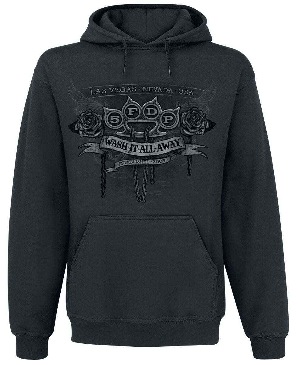 Sweat-shirt à capuche  de Five Finger Death Punch - Wash It All Away - S à M - pour Homme - noir - Five Finger Death Punch