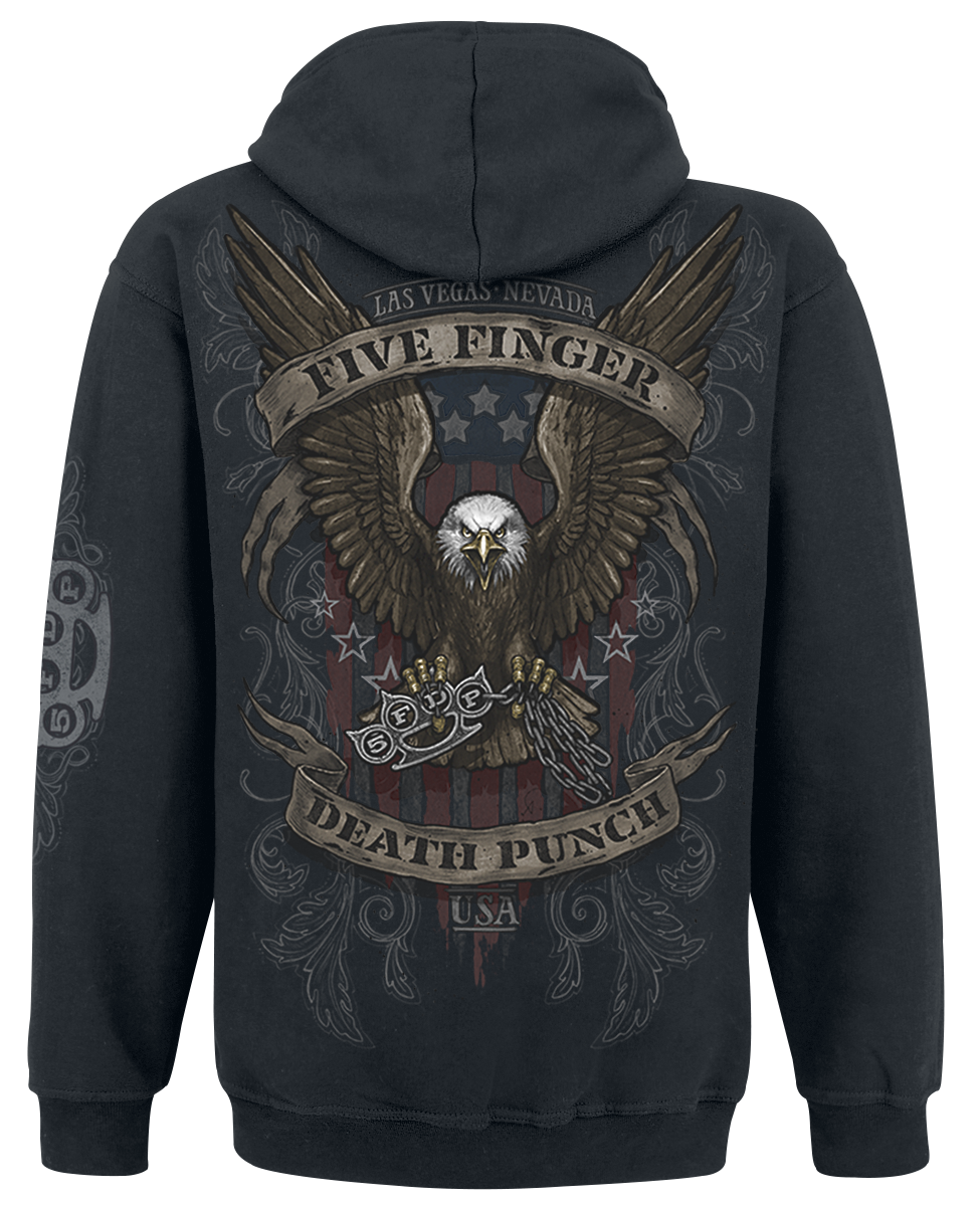 Sweat-shirt à capuche  de Five Finger Death Punch - Eagle Color - M à L - pour Homme - noir - Five Finger Death Punch - View 2