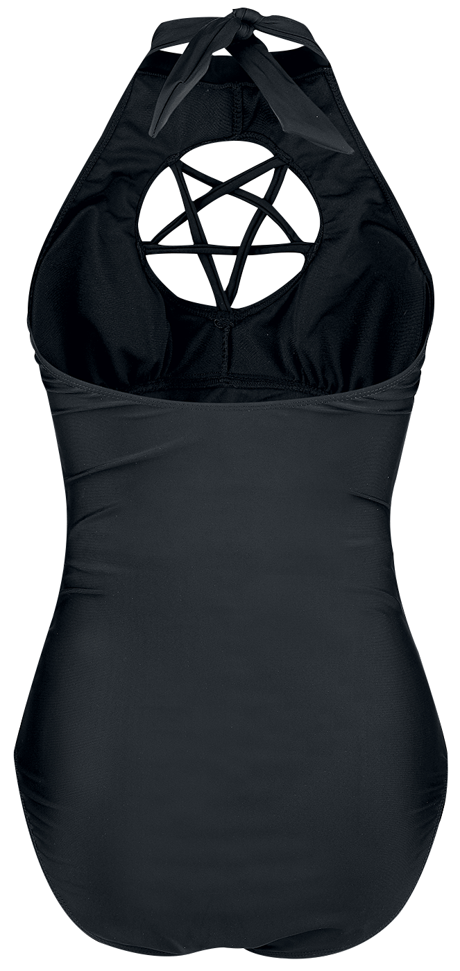 Maillots de bain Gothic de Gothicana by EMP - Maillot De Bain Gothicana Avec Détail Pentagramme - S à XXL - pour Femme - noir - Gothicana by EMP - View 2