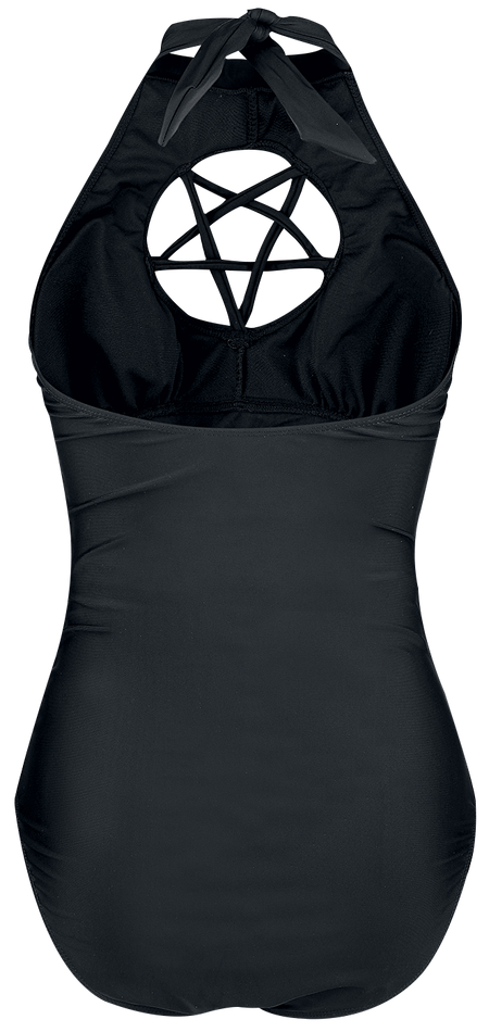 Maillots de bain Gothic de Gothicana by EMP - Maillot De Bain Gothicana Avec Détail Pentagramme - S à XXL - pour Femme - noir - Gothicana by EMP - View 2