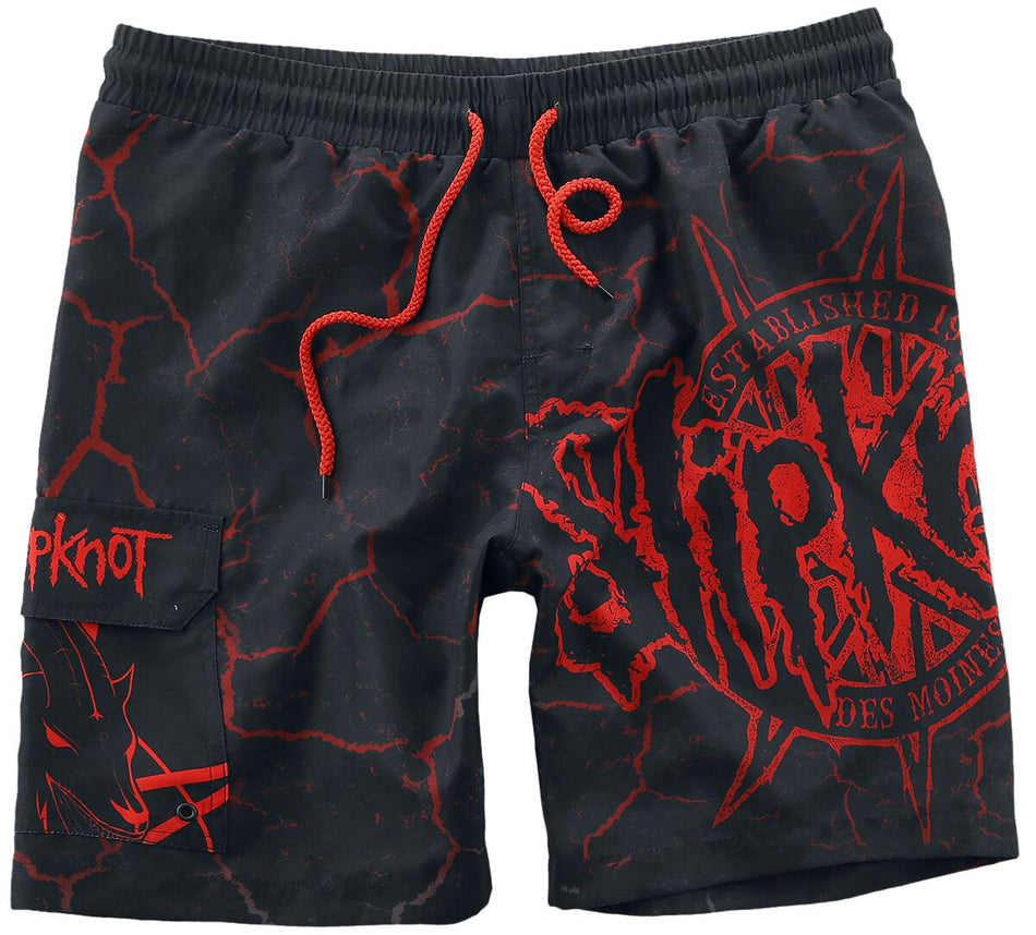 Short de bain  de Slipknot - EMP Signature Collection - M à 3XL - pour Homme - noir/rouge - Slipknot