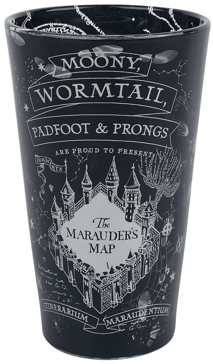 Verre  de Harry Potter - La Carte Du Maraudeur - pour Indifférent - noir - Harry Potter