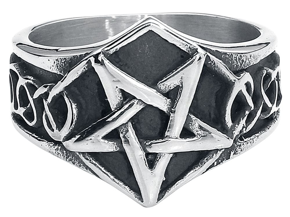 Bague Gothic de etNox hard and heavy - Pentagram - pour Unisexe - couleur argent - etNox hard and heavy