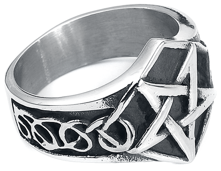Bague Gothic de etNox hard and heavy - Pentagram - pour Unisexe - couleur argent - etNox hard and heavy - View 2