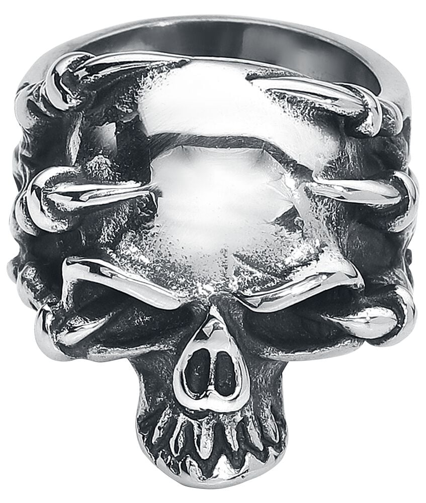 Bague Gothic de etNox hard and heavy - Crâne Griffe - pour Homme - couleur argent - etNox hard and heavy