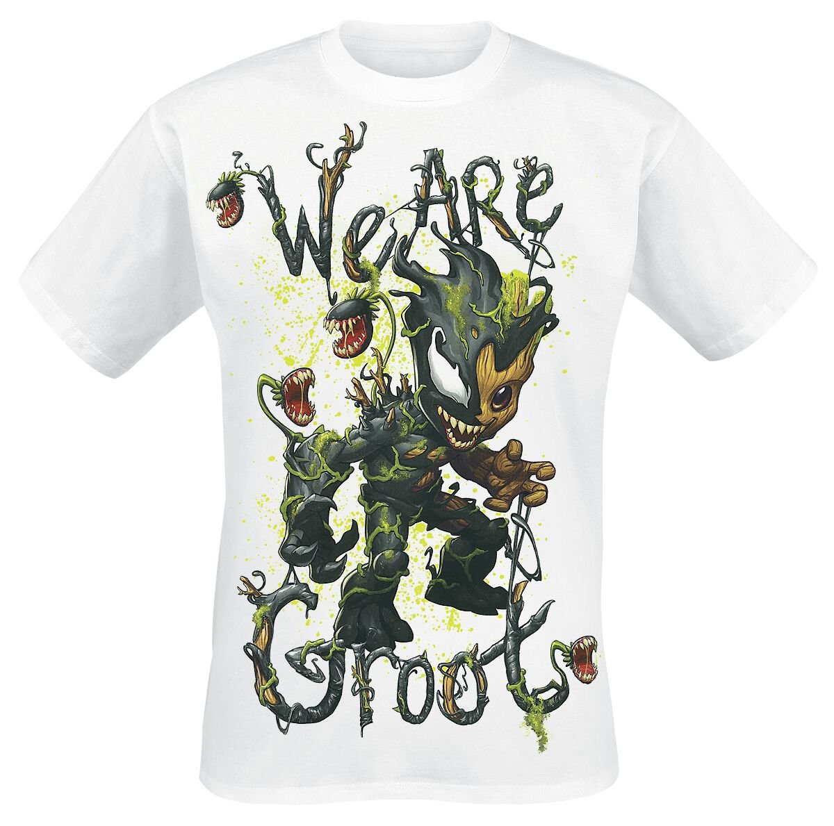 T-Shirt Manches courtes Disney de Marvel - Groot Vénomisé - We Are Groot - S à 3XL - pour Homme - blanc - Marvel