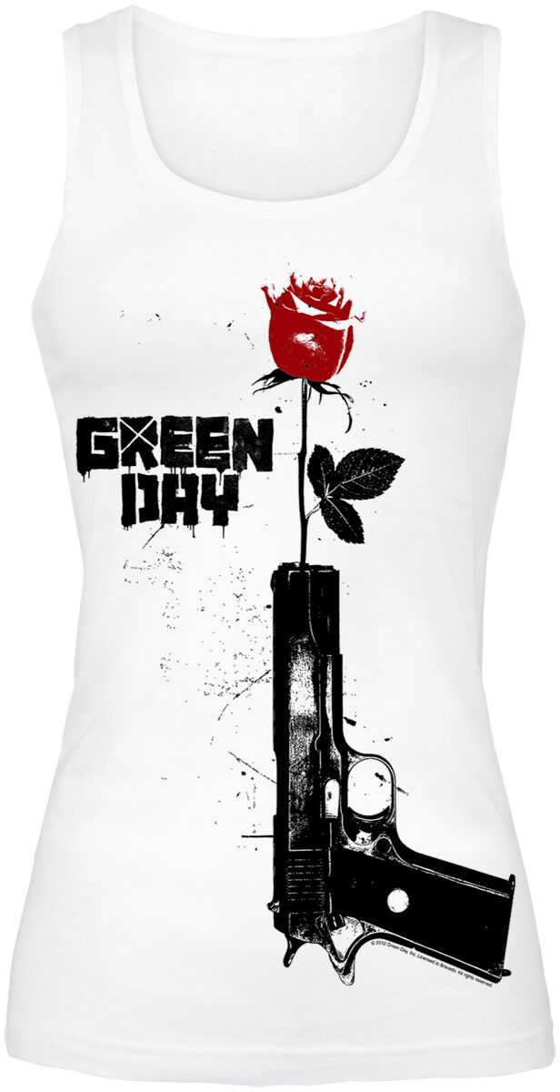 Top  de Green Day - Progression - M à L - pour Femme - blanc - green day