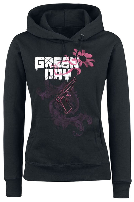 Sweat-shirt à capuche  de Green Day - Gun Flower - S à XXL - pour Femme - noir - green day