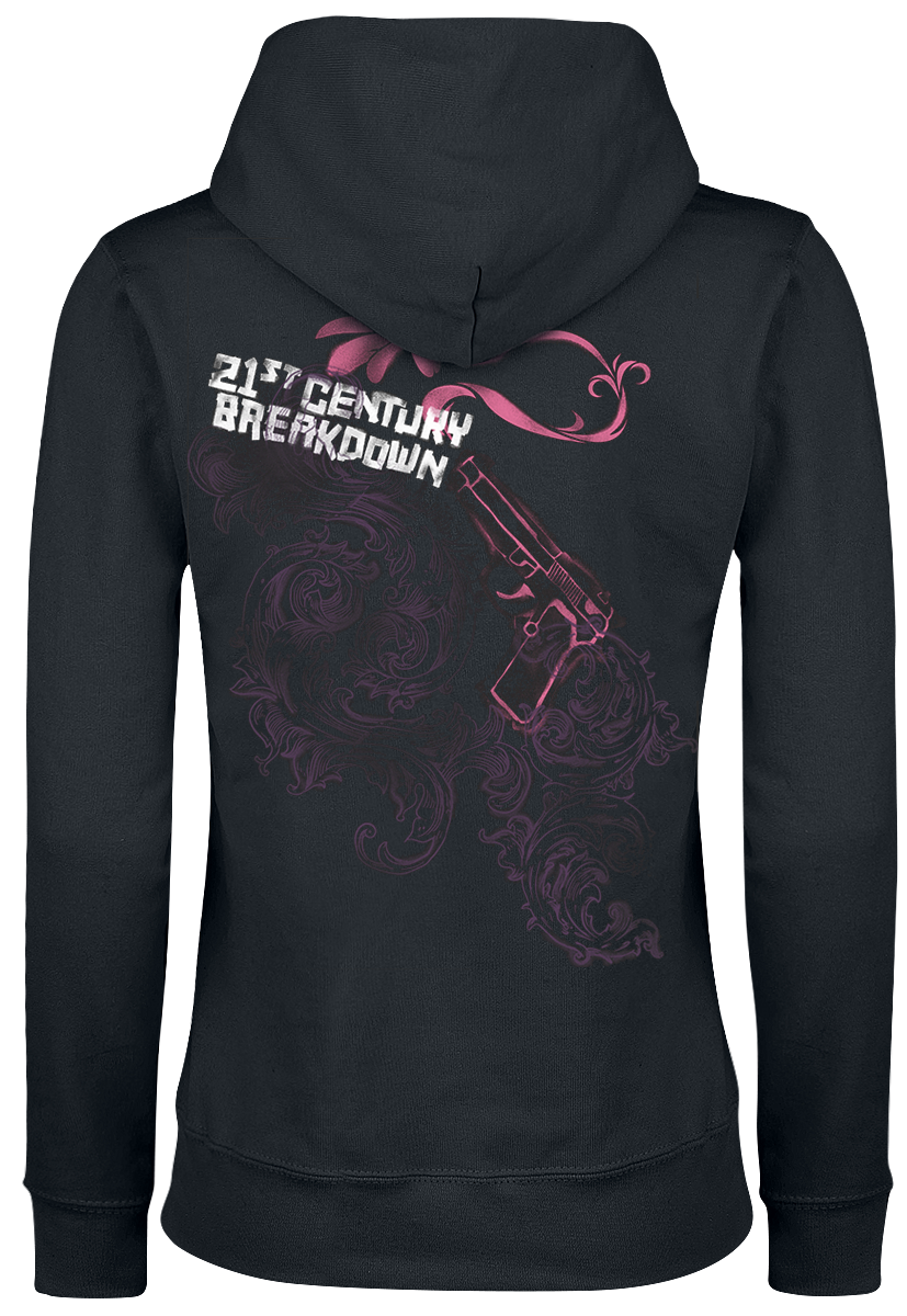 Sweat-shirt à capuche  de Green Day - Gun Flower - S à XXL - pour Femme - noir - green day - View 2