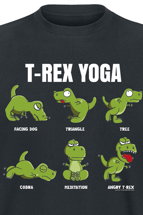 T-Shirt Manches courtes Fun de Tierisch - T-Rex Yoga - M à 3XL - pour Homme - noir - Tierisch - View 2